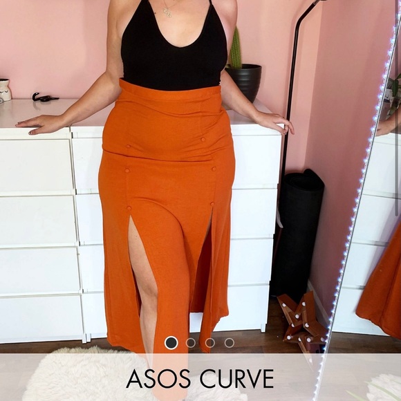 ASOS Curve Double Split Maxi Skirt - Picture 2 of 6